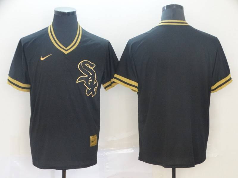 Chicago White Sox Black Gold Retro MLB Jersey