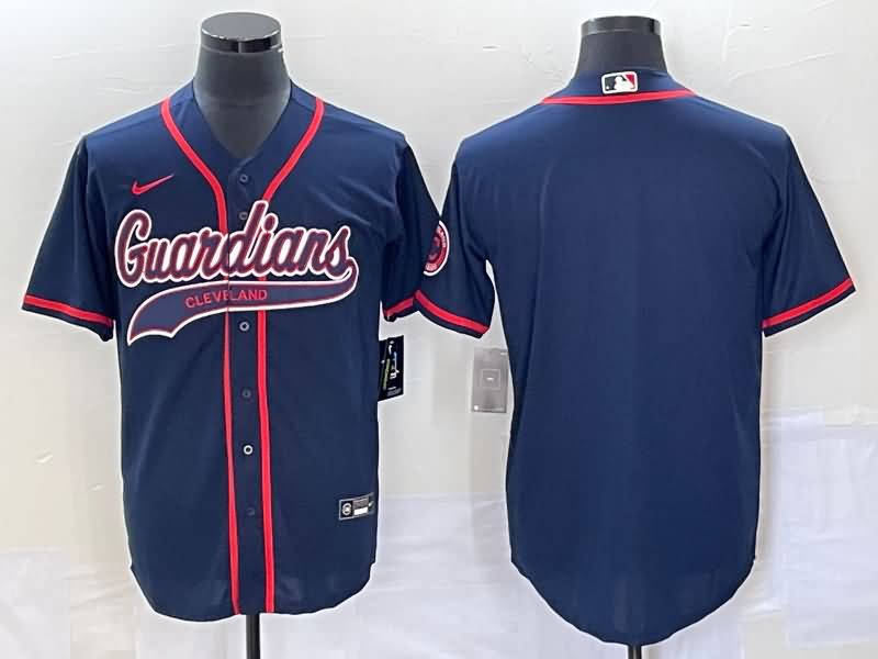 Cleveland Indians Dark Blue MLB Jersey 03