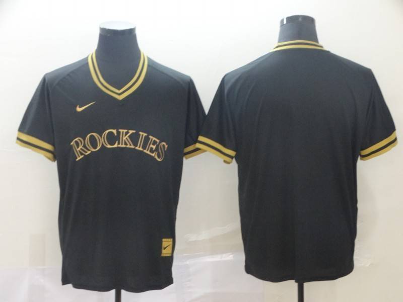 Colorado Rockies Black Gold Retro MLB Jersey