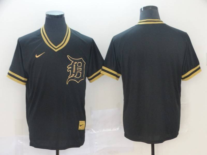 Detroit Tigers Black Gold Retro MLB Jersey