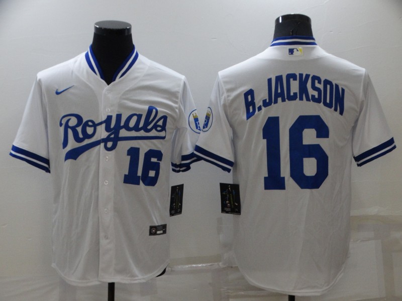 Kansas City Royals White Retro MLB Jersey