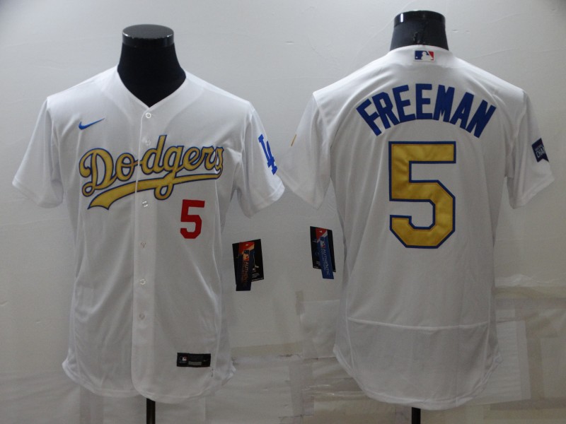 Los Angeles Dodgers White Gold Champion Elite MLB Jersey