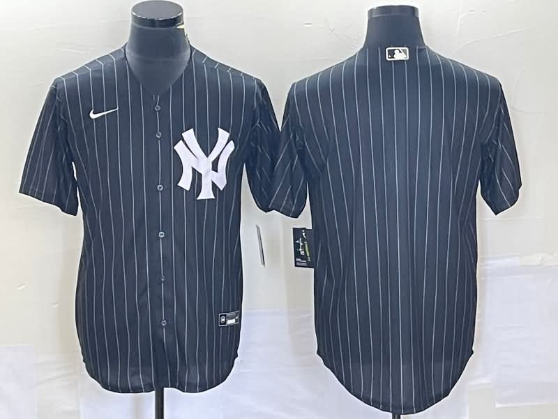 New York Yankees Black Retro MLB Jersey 02