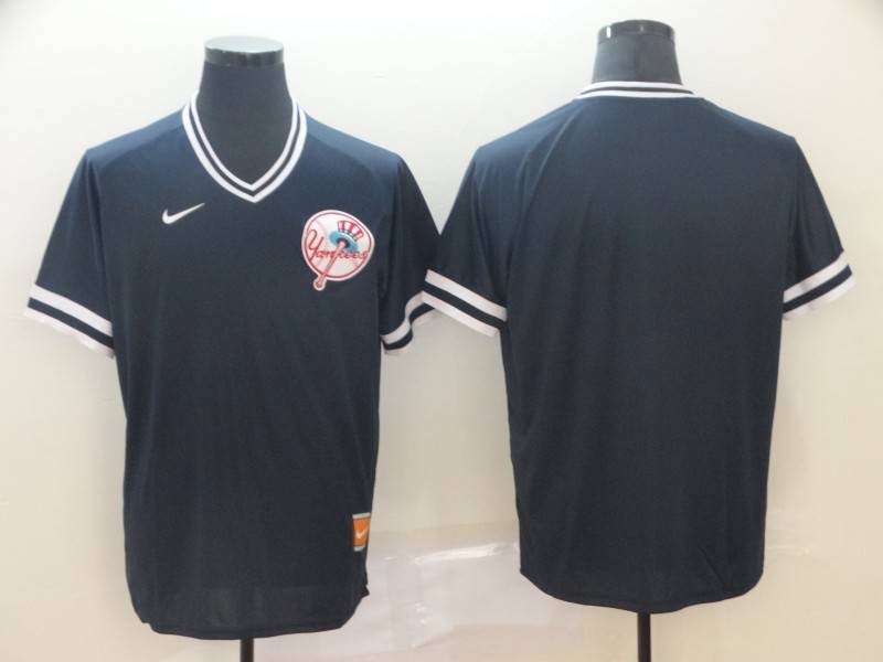 New York Yankees Dark Blue Retro MLB Jersey