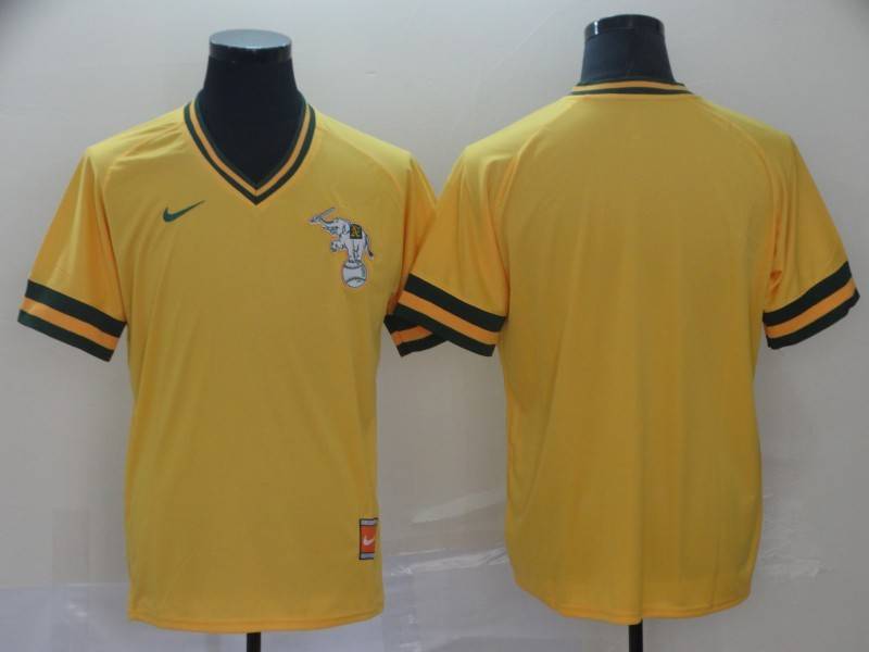 Oakland Athletics Yellow Retro MLB Jersey