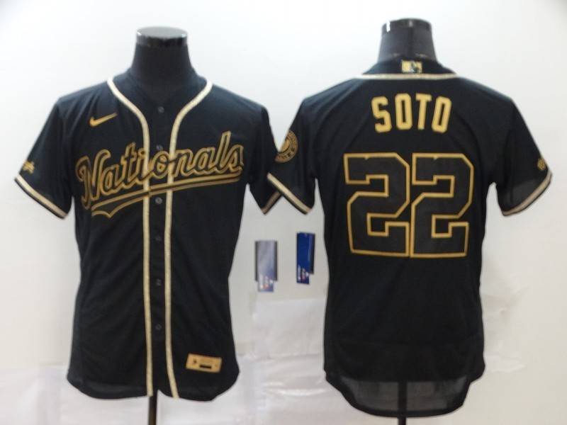 Washington Nationals Black Gold Elite MLB Jersey