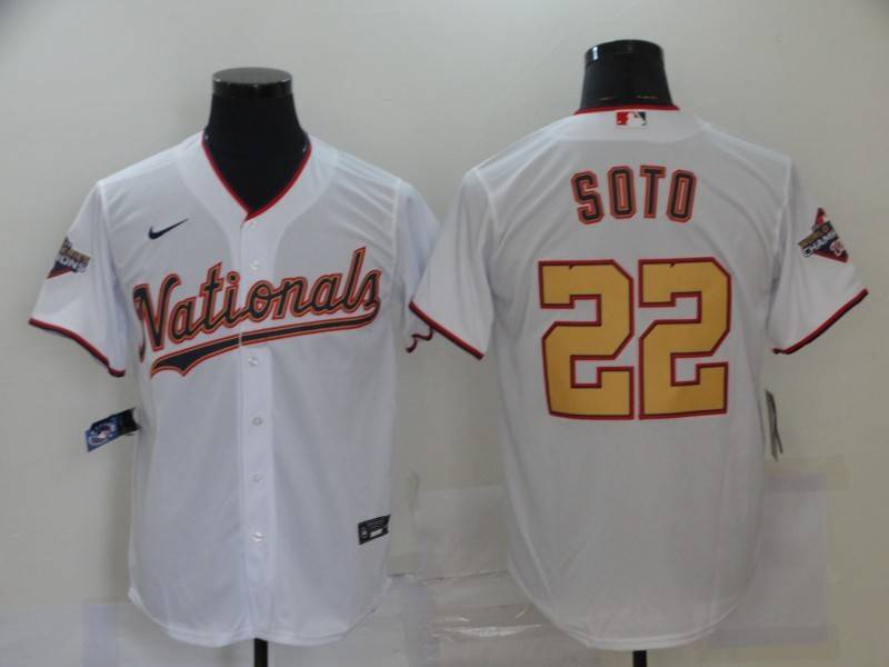 Washington Nationals White Gold MLB Jersey