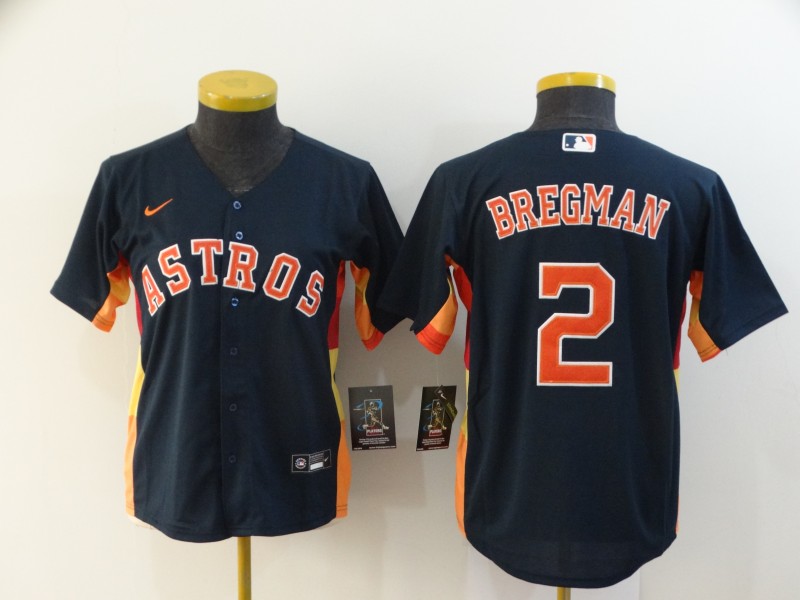 Houston Astros Kids BREGMAN #2 Dark Blue MLB Jersey