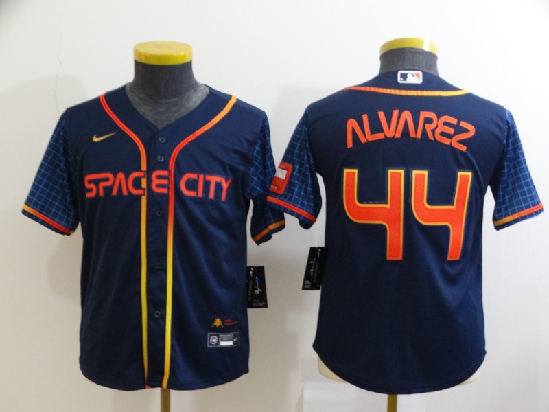 Houston Astros Kids ALVAREZ #44 Dark Blue MLB Jersey