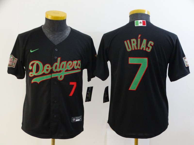 Los Angeles Dodgers Kids URIAS #7 Black Green MLB Jersey