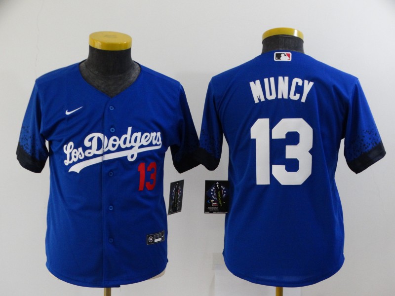 Los Angeles Dodgers Kids MUNCY #13 Blue MLB Jersey