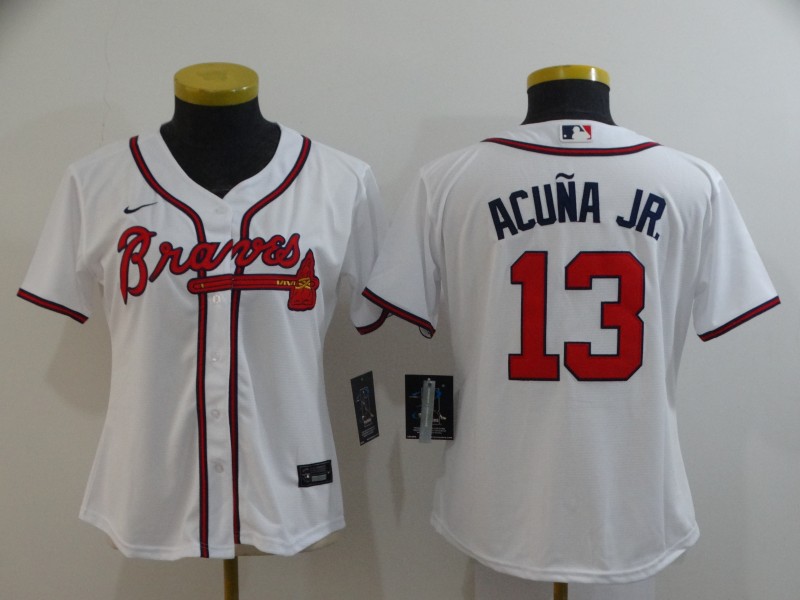 Atlanta Braves ACUNA JR. #13 White Women MLB Jersey