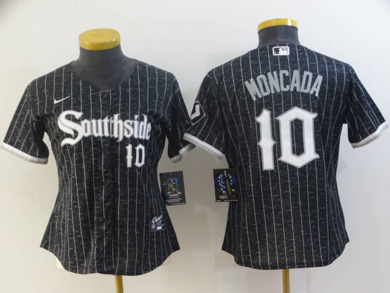 Chicago White Sox MONCADA #10 Black Women MLB Jersey