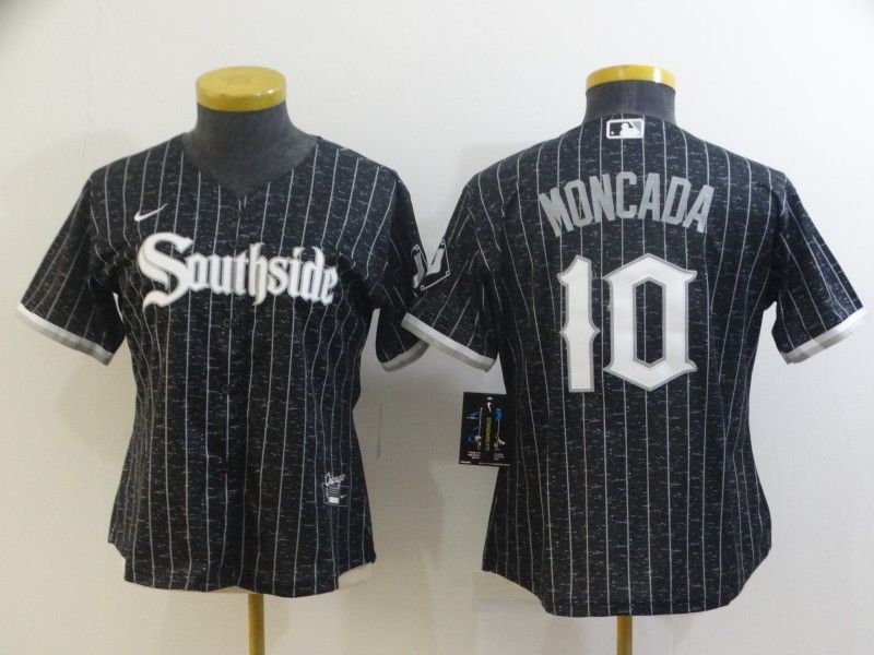 Chicago White Sox MONCADA #10 Black Women MLB Jersey 02