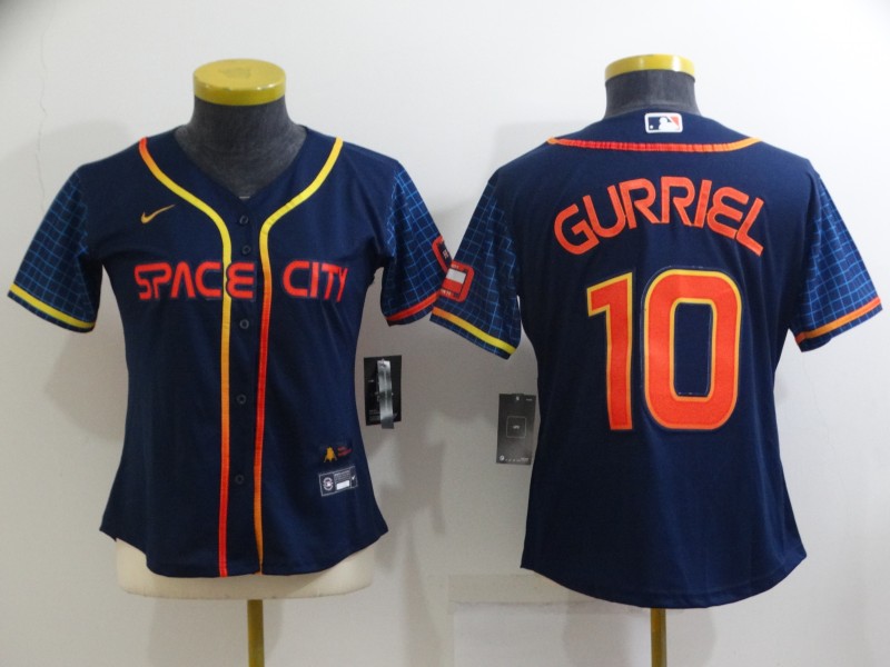 Houston Astros GURRIEL #10 Dark Blue Women MLB Jersey