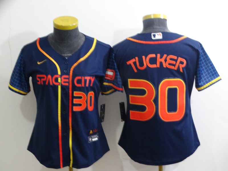 Houston Astros TUCKER #30 Dark Blue Women MLB Jersey