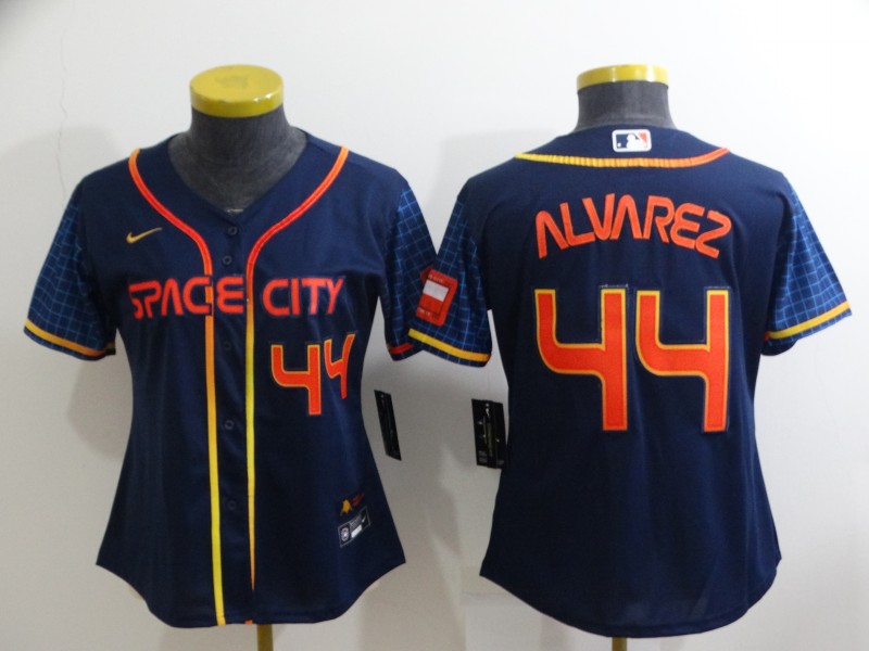 Houston Astros ALVAREZ #44 Dark Blue Women MLB Jersey 02