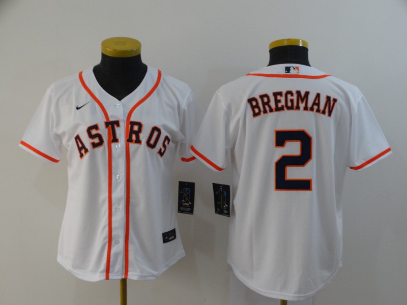 Houston Astros BREGMAN #2 White Women MLB Jersey
