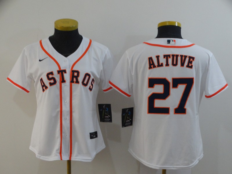 Houston Astros ALTUVE #27 White Women MLB Jersey