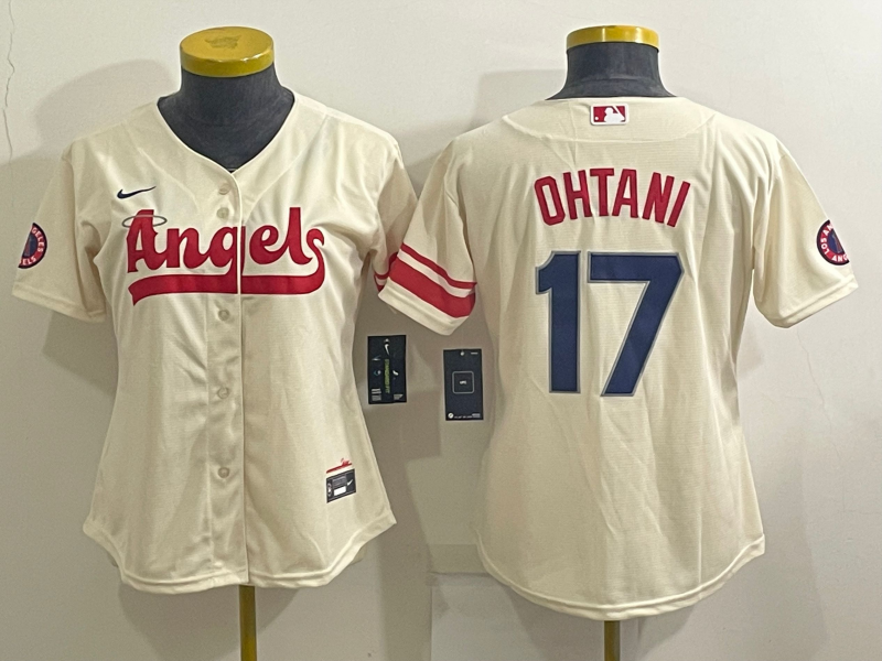 Los Angeles Angels OHTANI #17 Cream Women MLB Jersey