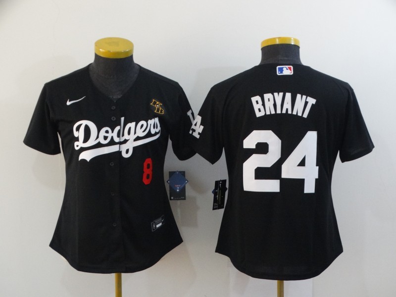 Los Angeles Dodgers BRYANT #8 #24 Black Women MLB Jersey