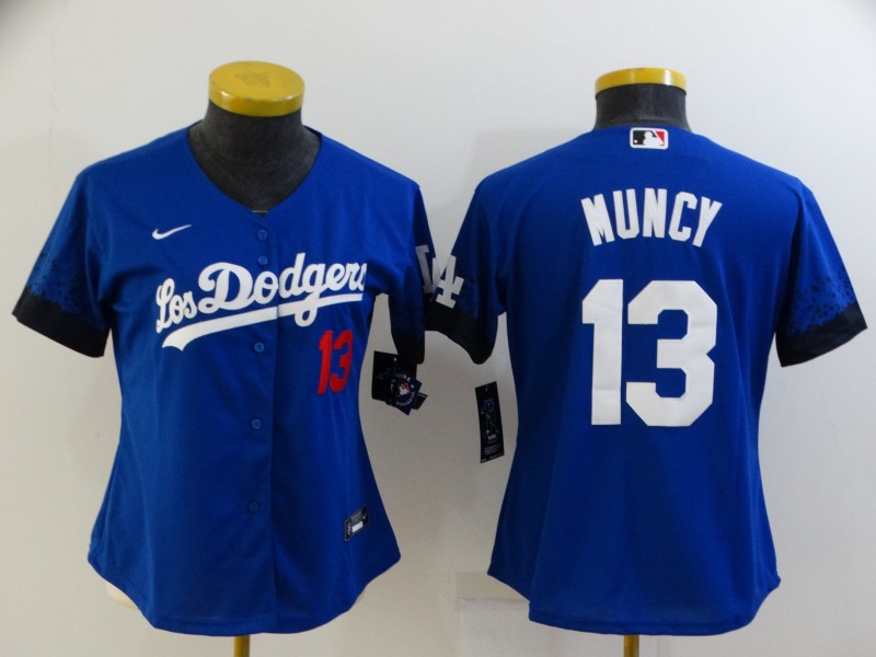 Los Angeles Dodgers MUNCY #13 Blue Women Baseball Jersey 02