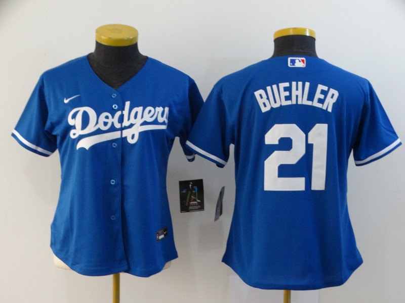 Los Angeles Dodgers BUEHLER #21 Blue Women MLB Jersey