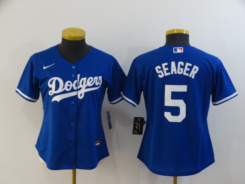 Los Angeles Dodgers SEAGER #5 Blue Women MLB Jersey