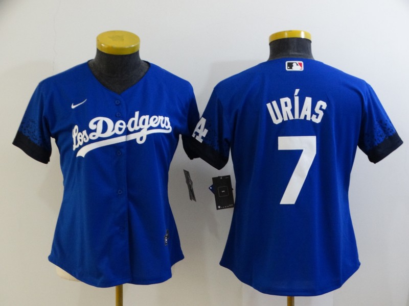 Los Angeles Dodgers URIAS #7 Blue Women Baseball Jersey 02