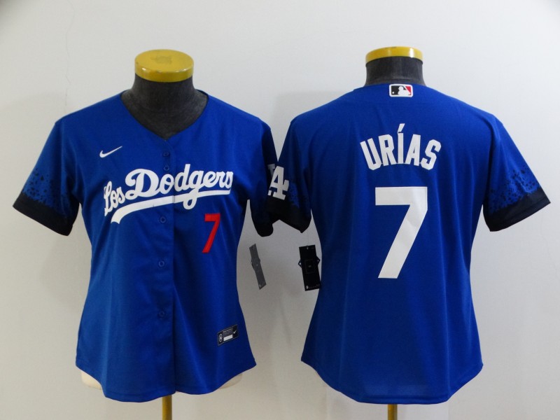 Los Angeles Dodgers URIAS #7 Blue Women Baseball Jersey 03