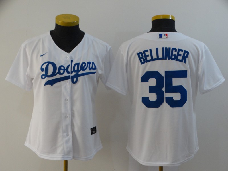 Los Angeles Dodgers BELLINGER #35 White Women MLB Jersey