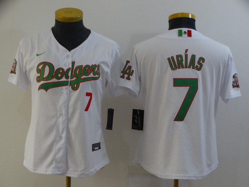 Los Angeles Dodgers URIAS #7 White Green Women MLB Jersey