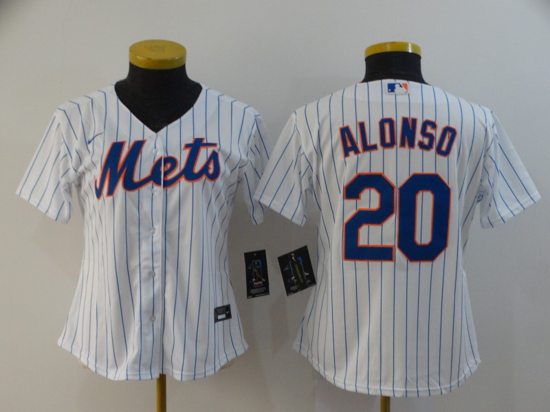 New York Mets ALONSO #20 White Women MLB Jersey