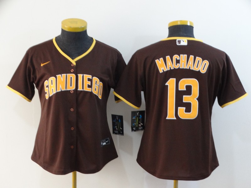 San Diego Padres MACHADO #13 Brown Women MLB Jersey