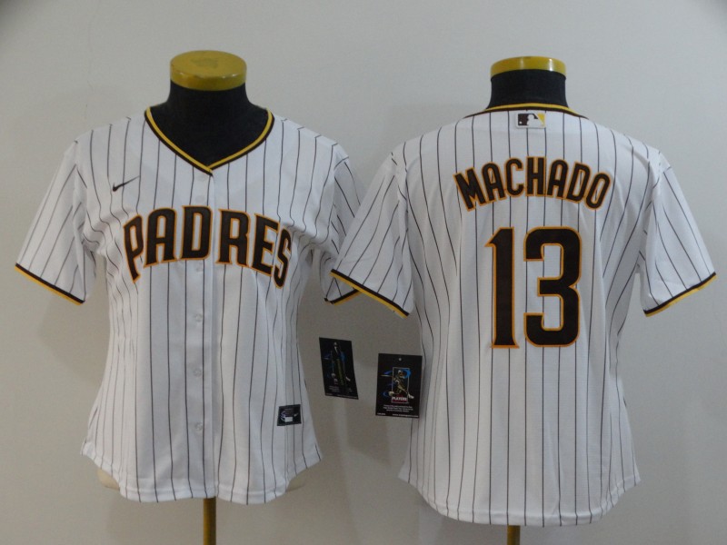 San Diego Padres MACHADO #13 White Women MLB Jersey