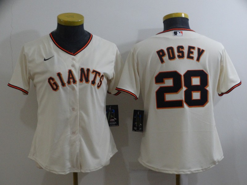 San Francisco Giants POSEY #28 Cream Women MLB Jersey