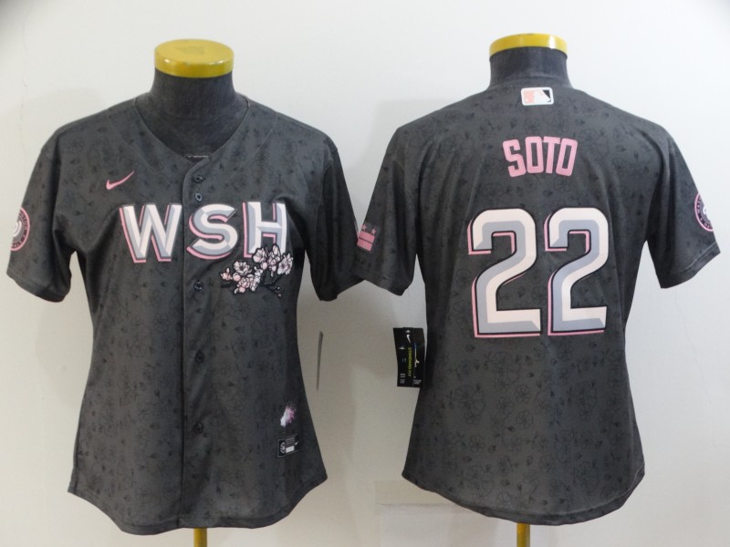 Washington Nationals SOTO #22 Black Women Baseball Jersey