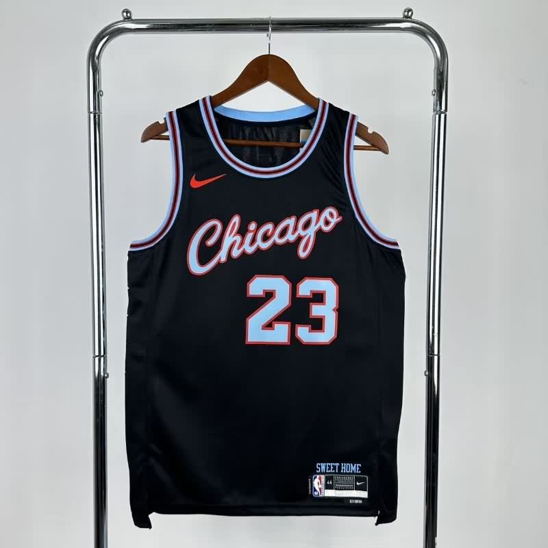 Chicago Bulls 25/26 Black City Basketball Jersey (Hot Press)