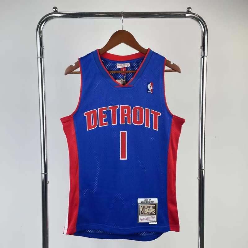 Detroit Pistons 2008/09 Blue Classics Basketball Jersey (Hot Press)