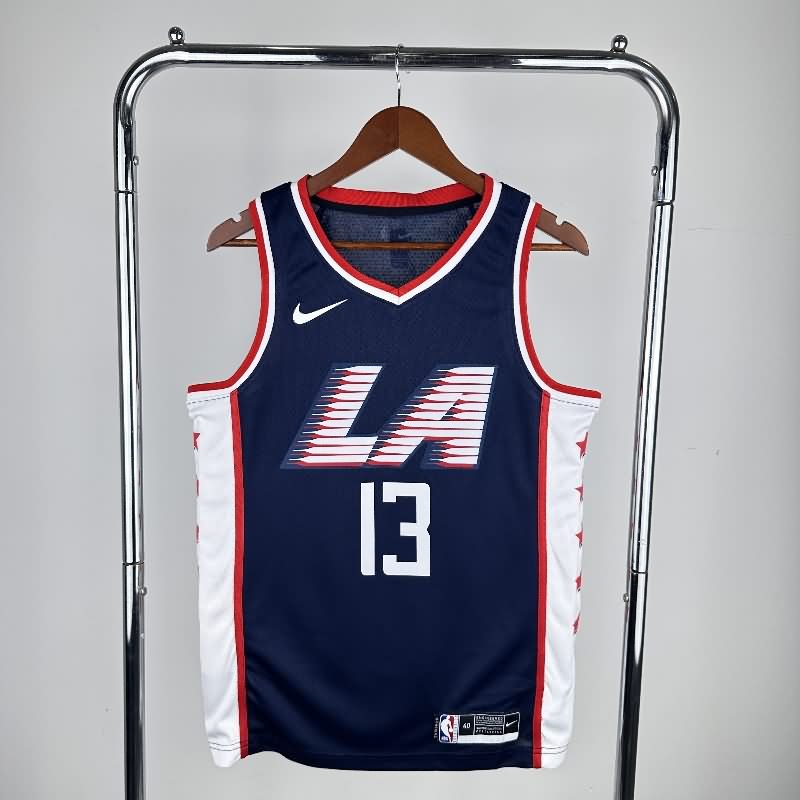 Los Angeles Clippers 18/19 Dark Blue City Basketball Jersey (Hot Press)