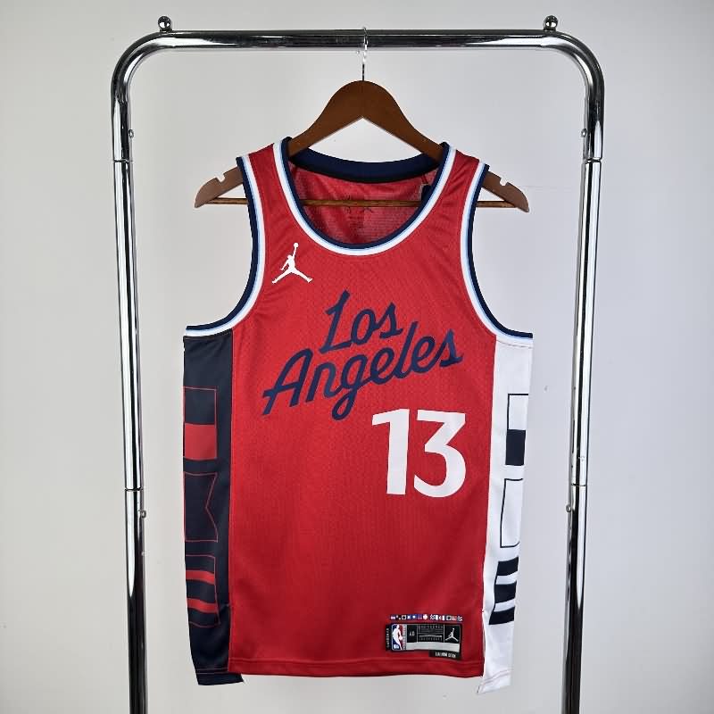 Los Angeles Clippers 24/25 Red AJ Basketball Jersey (Hot Press)
