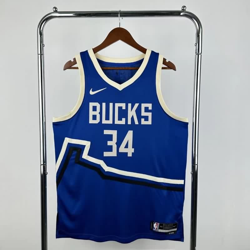 Milwaukee Bucks 24/25 Blue City Basketball Jersey (Hot Press) Milwaukee Bucks 24/25 Blue City Basketball Jersey (Hot Press)