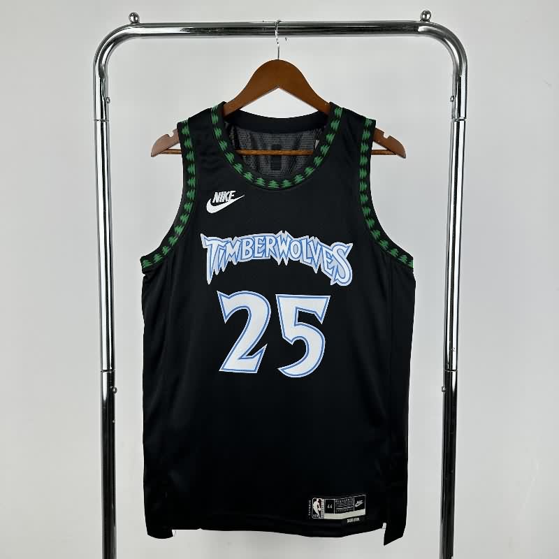 Minnesota Timberwolves 25/26 Black Classics Basketball Jersey (Hot Press)