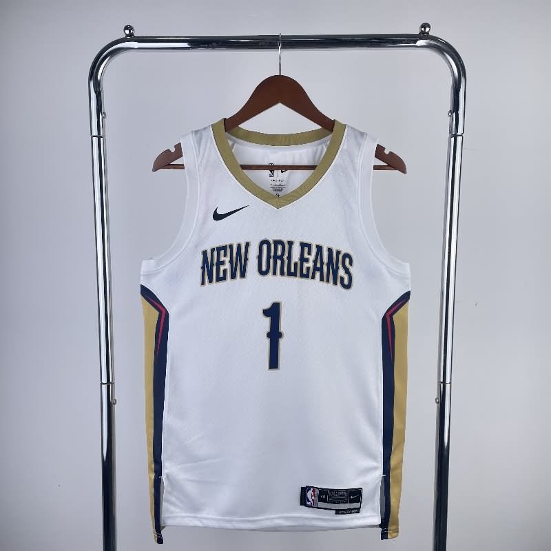 New Orleans Pelicans 22/23 White Basketball Jersey (Hot Press)
