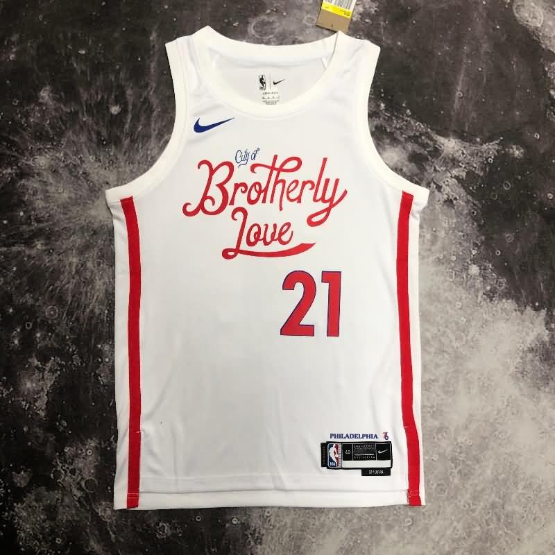 Philadelphia 76ers 22/23 White City Basketball Jersey (Hot Press)