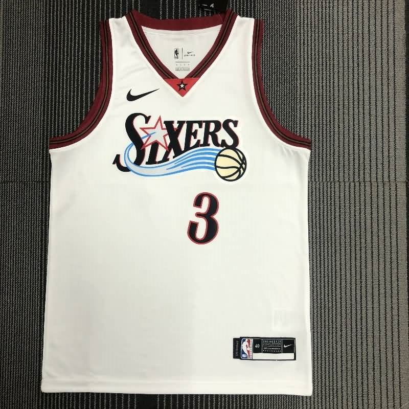 Philadelphia 76ers White Classics Basketball Jersey (Hot Press)