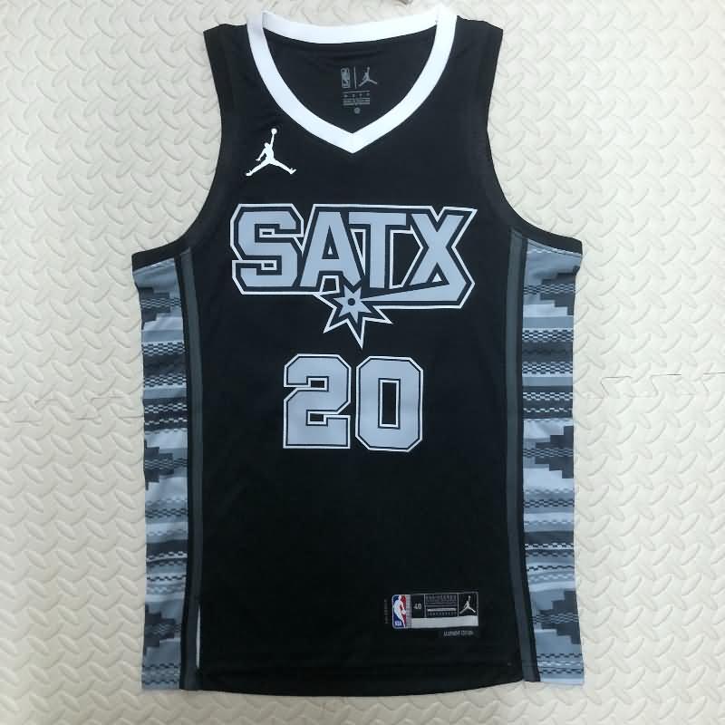 San Antonio Spurs 22/23 Black AJ Basketball Jersey (Hot Press)