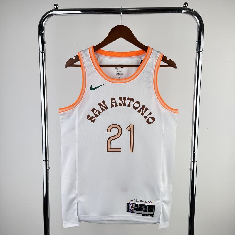 San Antonio Spurs 23/24 White City Basketball Jersey (Hot Press)