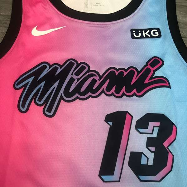 Miami Heat 20/21 ADEBAYO #13 Pink Blue City Basketball Jersey
