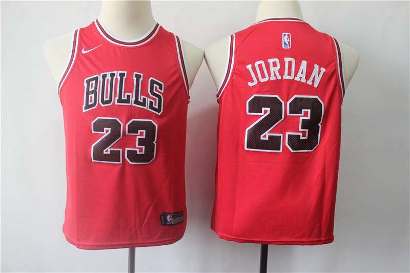Young Chicago Bulls JORDAN #23 Red Basketball Jersey (Stitched)